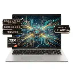Falabella M1607KA-MB144 RYZEN 5 AI-330 CHIP AMD IA HASTA 50 TOPS, RAM 24GB DDR5, SSD516GB PANTALLA 16 oferta