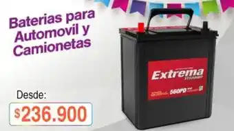 Baterias para automovil y camionetas
