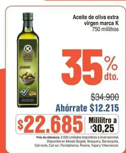 Alkosto Nacional - aceite de oliva extra virgen oferta