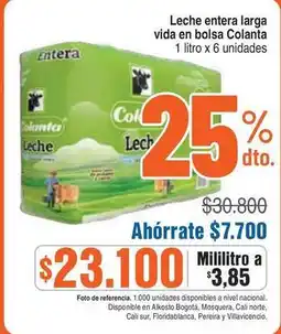 Alkosto Colanta - leche entera vida en bolsa oferta