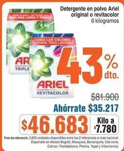 Alkosto Ariel - detergente en polvo original o revitacolor oferta