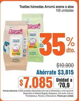 Alkosto Arrurrú - toallas húmedas oferta