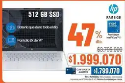 Alkosto Hp - laptop 512 gb ssd, pantalla 2k de 14 oferta