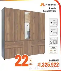 Alkosto Maderkit - armario kanon 200 cm oferta