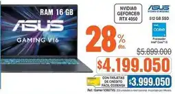 Alkosto Asus - gaming v16 oferta