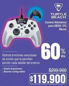Alkosto Turtle beach - control alámbrico para xbox / pc recon oferta