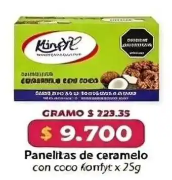 Konfyt panelitas de ceramelo con coco