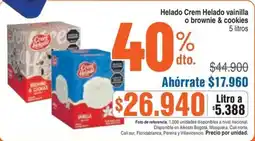 Alkosto Helado Crem Helado vanilla o brownie & cookies oferta