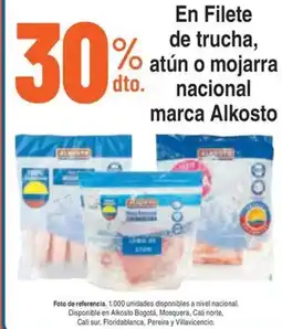Alkosto Alkosto filete de trucha, atún o mojarra nacional oferta