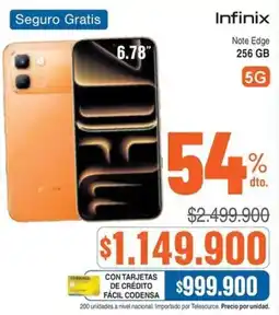 Alkosto Infinix Note Edge 256 GB oferta