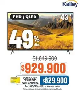 Alkosto Kalley tv fhd qled 43" oferta