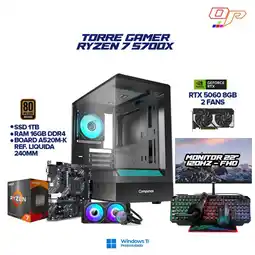 Falabella PC GAMER RYZEN 7 5700X| RTX 5060 8GB| MONITOR 22120HZ FHD| RAM 16GB SSD 1TB| COMBO 4 EN 1 oferta