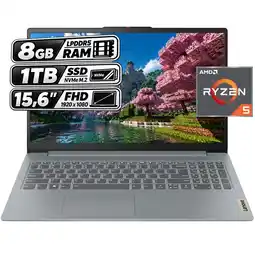 Falabella PORTÁTIL IDEAPAD SLIM 3 - AMD RYZEN 5 7520U - 8GB RAM - 1TB SSD - 15,6 FHD - GRIS ÁRTICO oferta