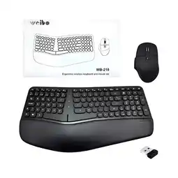 Falabella Combo Teclado y Mouse Ergonómico Inalámbrico 218 oferta