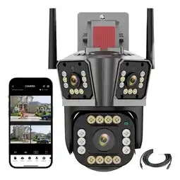 Falabella Cámara Seguridad 4G Triple Lente 360 Visión Nocturna Con Alarma oferta