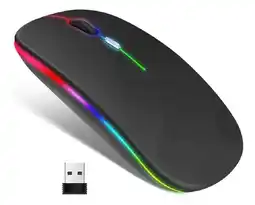 Falabella Mouse Inalambrico Recargable Silencioso Ultrafino Rgb W51 Negro oferta