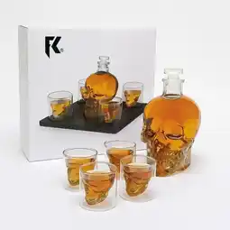 Falabella LICORERA WHISKERA DE CALAVERA 4 VASOS oferta