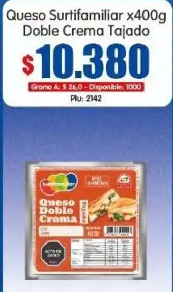 Surtifamiliar Queso Doble Crema Tajado