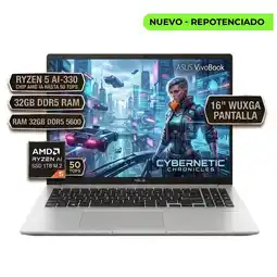 Falabella M1607KA-MB144 RYZEN 5 AI-330 CHIP AMD IA HASTA 50 TOPS, RAM 32GBDDR5, SSD1TB PANTALLA 16SILVER oferta