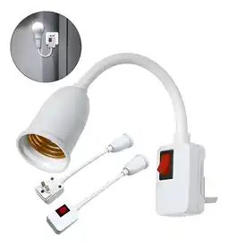 Falabella Soporte Rosca E27 Flexible + Interruptor Para Enchufe Pared oferta