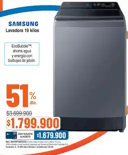 Ktronix Samsung lavadora 19 kilos oferta