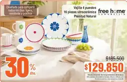 Ktronix free home vajilla 4 puestos 16 piezas vitrocerámica plenitud natural oferta