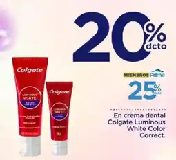 FarmaTodo Colgate En crema dental luminous white color correct oferta