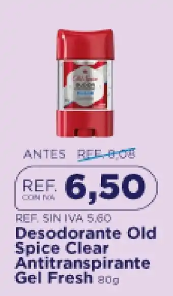 Old spice desodorante clear antitranspirante gel fresh