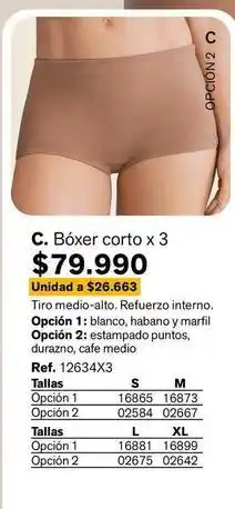 Leonisa C. bóxer corto x 3 oferta