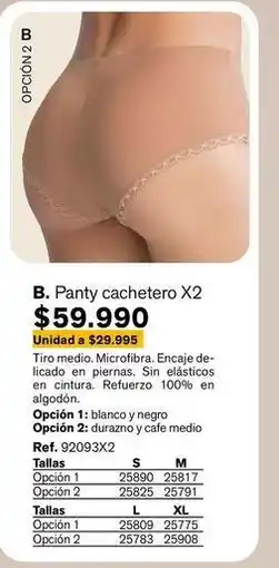 Leonisa B. panty cachetero x2 oferta