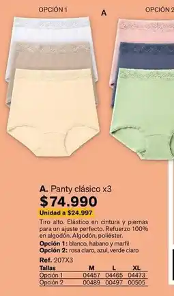 Leonisa Panty clásico x3 oferta