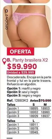 Leonisa B. panty brasilera x2 oferta