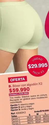 Leonisa Bóxer con algodón x2 oferta