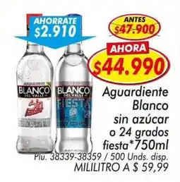 Mercapava Blanco del Valle aguardiente blanco sin azúcar o 24 grados fiesta oferta