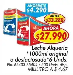Mercapava Alquería leche original o deslactosada oferta