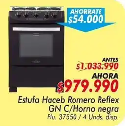 Mercapava Estufa Haceb Romero Reflex GN C/Horno negra oferta