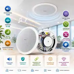 Falabella Altavoz De Techo Comercial 15W Ideal Para Música Ambiental Y Avisos De Voz oferta