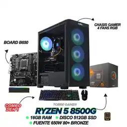 Falabella PC GAMER RYZEN 5 8500G - 16GB RAM DDR5 - 512GB SSD - BOARD B650 - FUENTE 650W + COMBO 2 EN 1 oferta