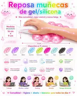 Falabella Reposamuñecas Gel Ergonómico Mouse PC Gamer Premium Cómodo oferta