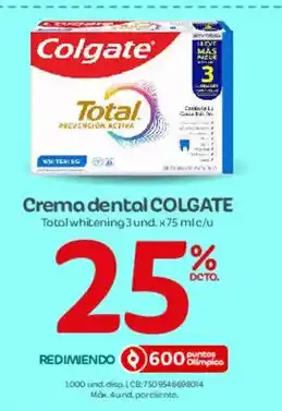 Colgate crema dental total whitening