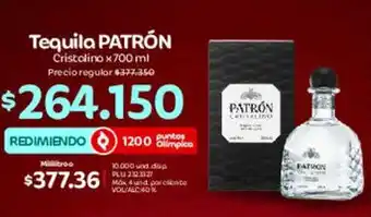 Tequila PATRÓN Cristalino