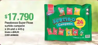 Pasabocas Super Ricas surtido campeón