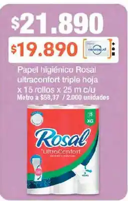 Jumbo Rosal papel higiénico ultraconfort triple hoja oferta