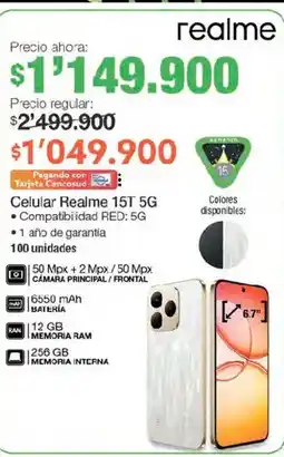 Jumbo realme celular realme 15t 5g oferta