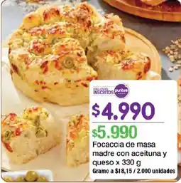 Jumbo Puntex focaccia de masa madre con aceituna y queso oferta