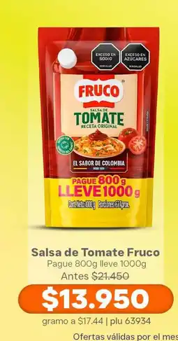 La Gran Colombia Salsa de Tomate Fruco oferta