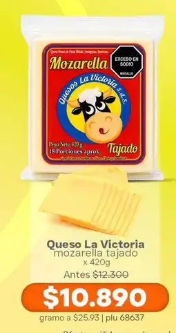 La Gran Colombia Queso La Victoria mozzarella tajado oferta