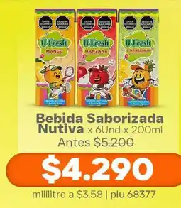 La Gran Colombia U Fresh Bebida Saborizada Nutiva oferta
