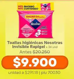 La Gran Colombia Nosotras toallas higienicas invisible rapigel oferta