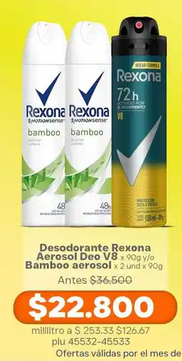 La Gran Colombia Rexona Aerosol Deo V8 Bamboo aerosol oferta